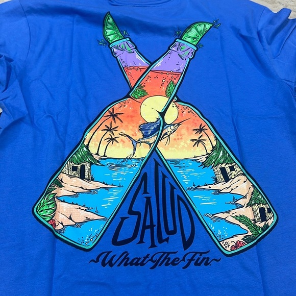 WTF - What The Fin? Short-Sleeve "Feels Good" T-Shirt - Salud   NWT Size M - Picture 3 of 5